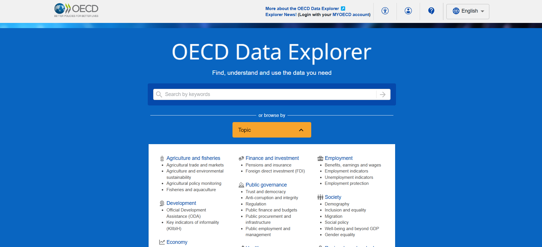 OECD Statistics|经济统计数据集|社会发展数据集