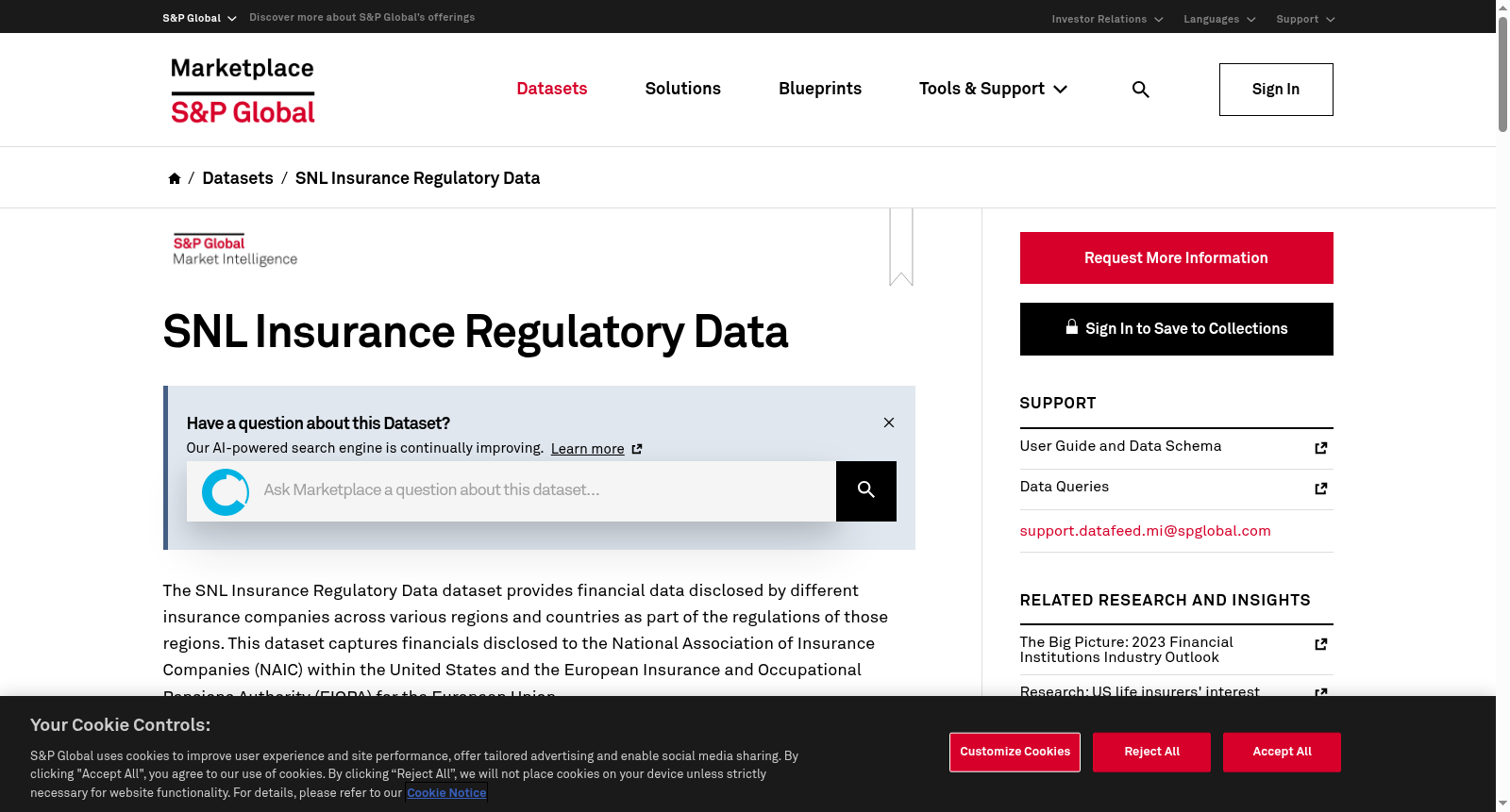SNL Insurance Dataset | S&P Global Marketplace 数据集图片