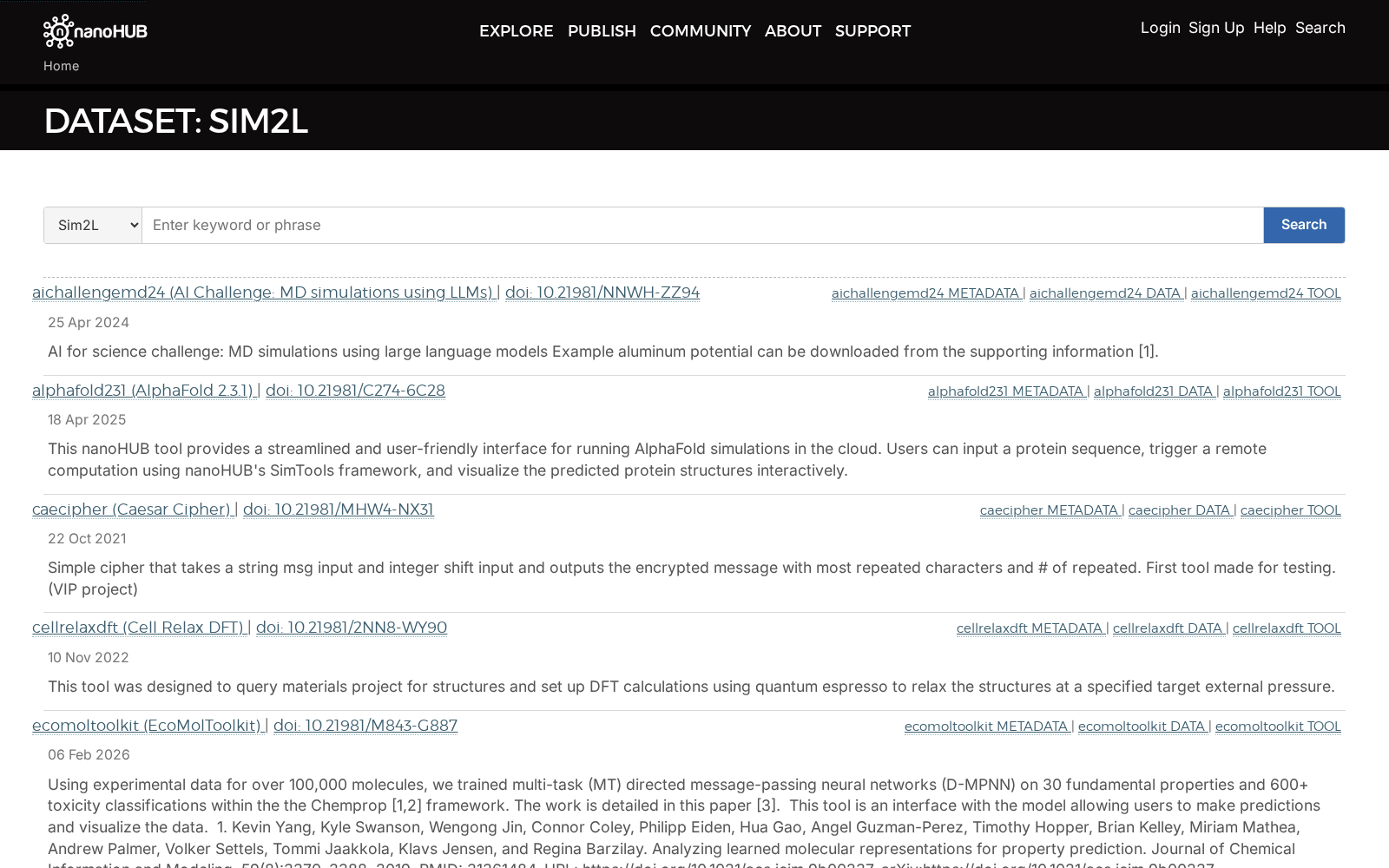 nanoHUB Results Database 数据集图片