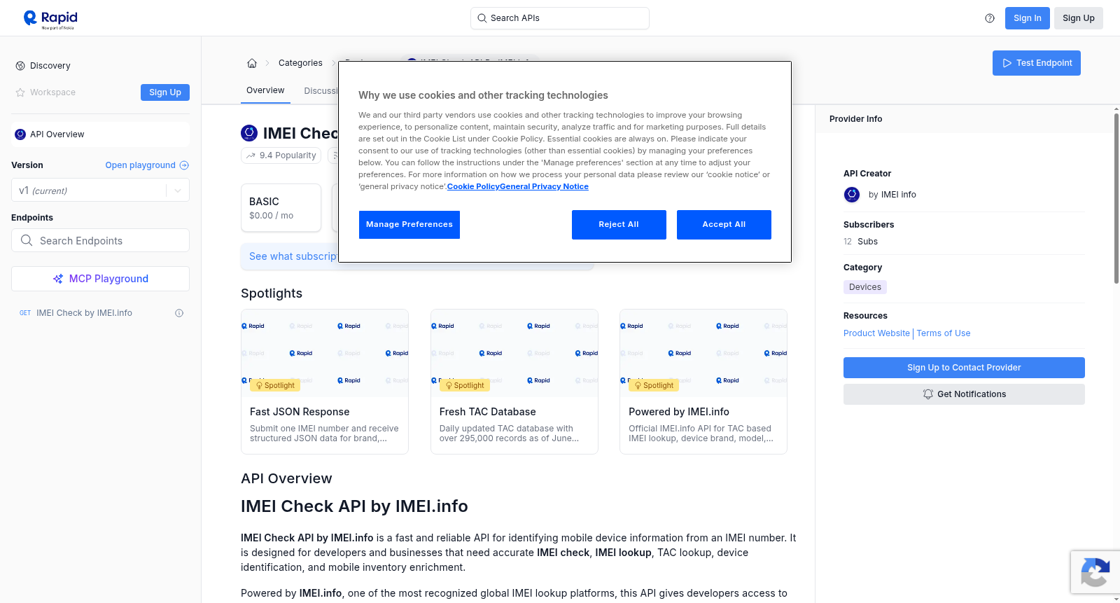 IMEI Check API by IMEI Info 数据集图片