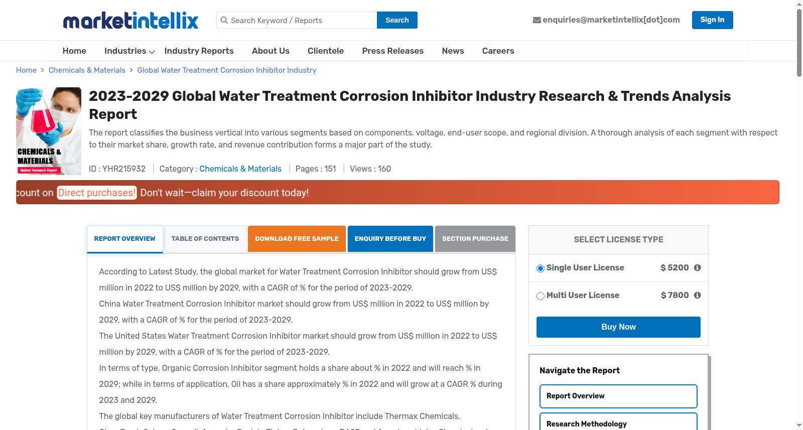 Global Water Treatment Corrosion Inhibitor Industry 数据集图片