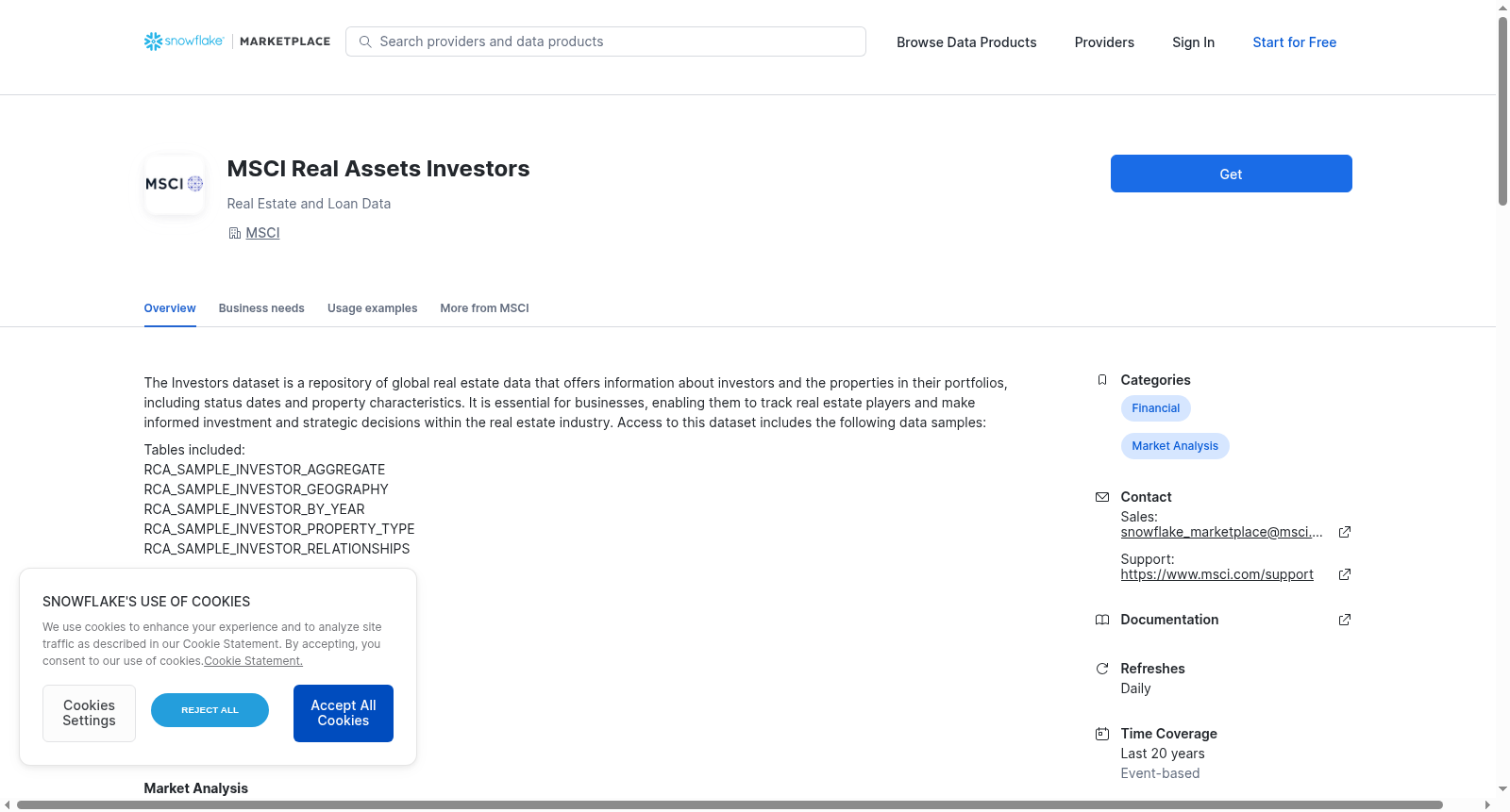 MSCI Real Assets Investors 数据集图片