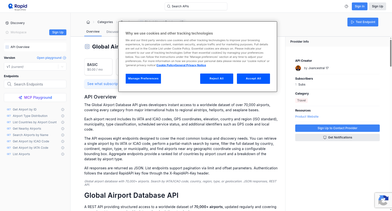 Global Airport Database API 数据集图片