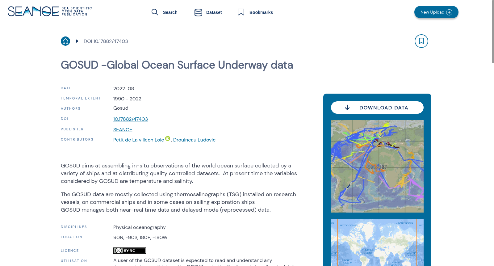 GOSUD -Global Ocean Surface Underway data 数据集图片
