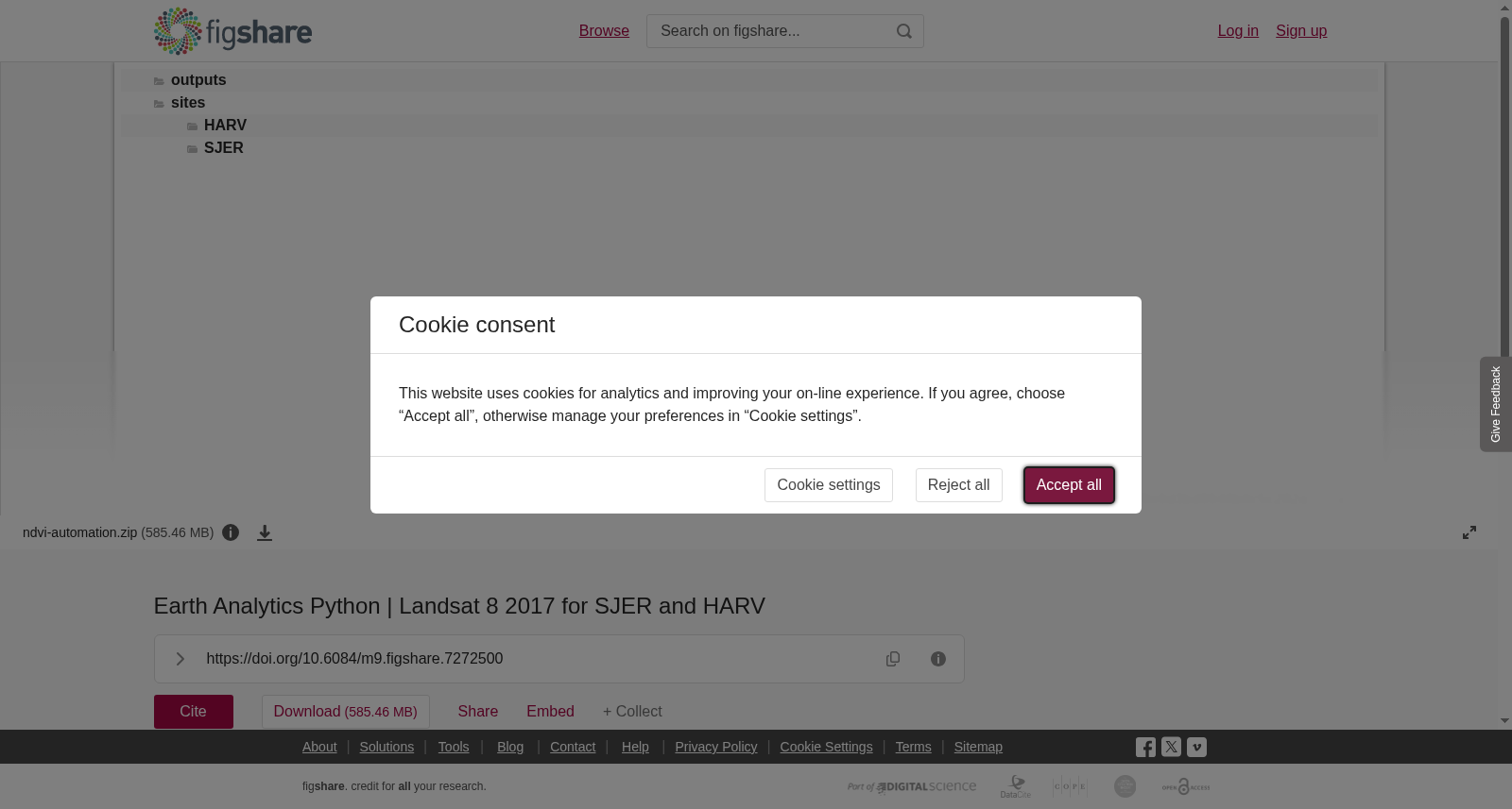 Earth Analytics Python | Landsat 8 2017 for SJER and HARV 数据集图片