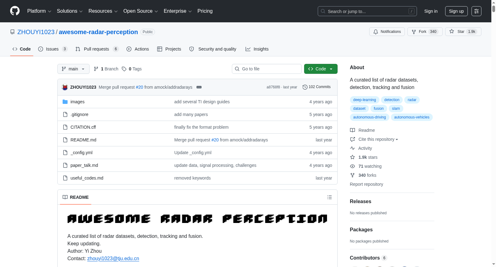 awesome-radar-perception 数据集图片