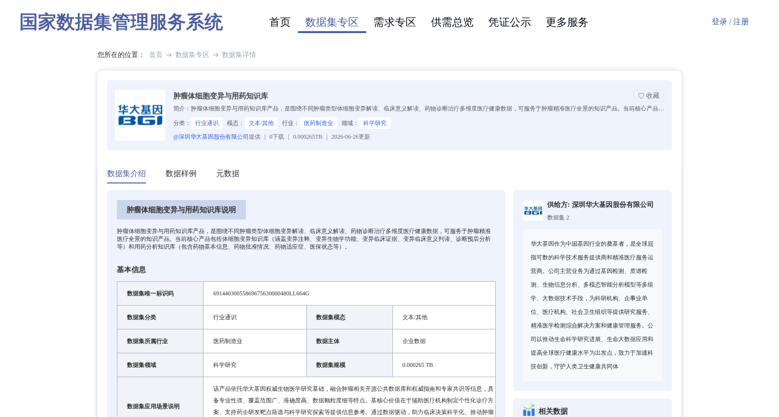 肿瘤体细胞变异与用药知识库 数据集图片