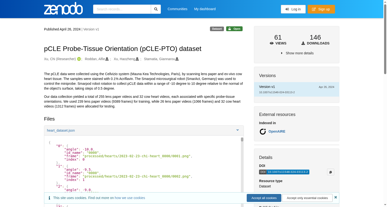 pCLE Probe-Tissue Orientation (pCLE-PTO) dataset 数据集图片