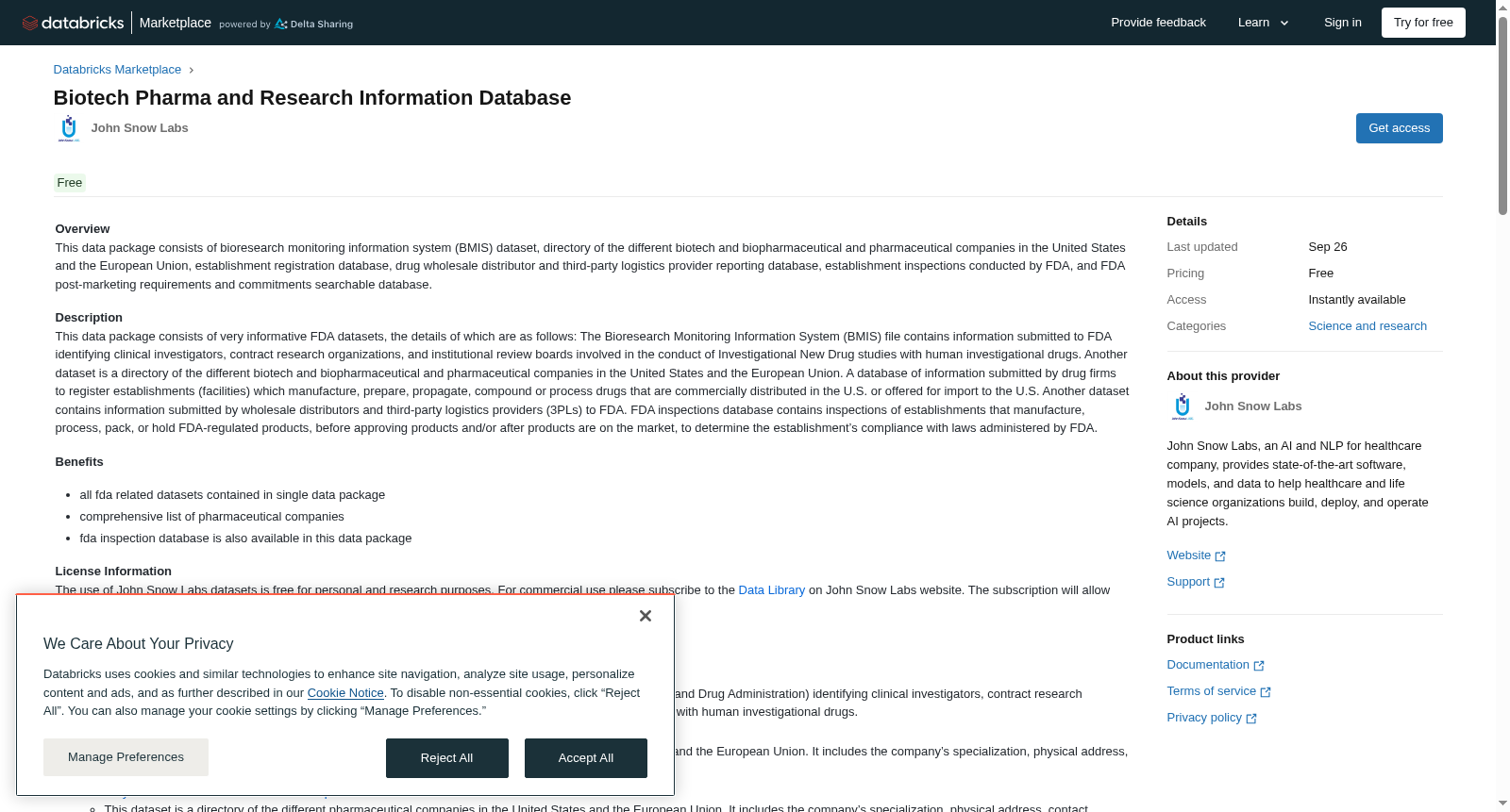 Biotech Pharma and Research Information Database 数据集图片