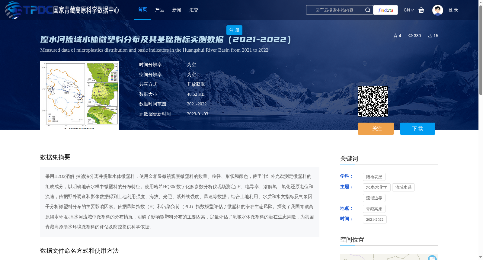 湟水河流域水体微塑料分布及其基础指标实测数据(2021-2022) 数据集图片