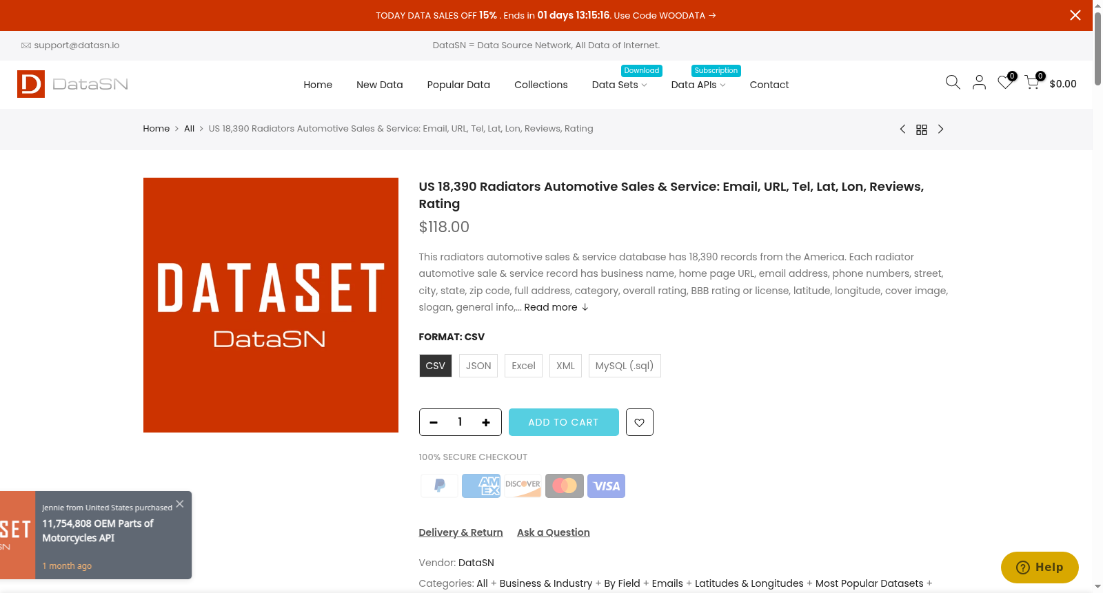US 18,390 Radiators Automotive Sales & Service: Email, URL, Tel, Lat, Lon, Reviews, Rating 数据集图片
