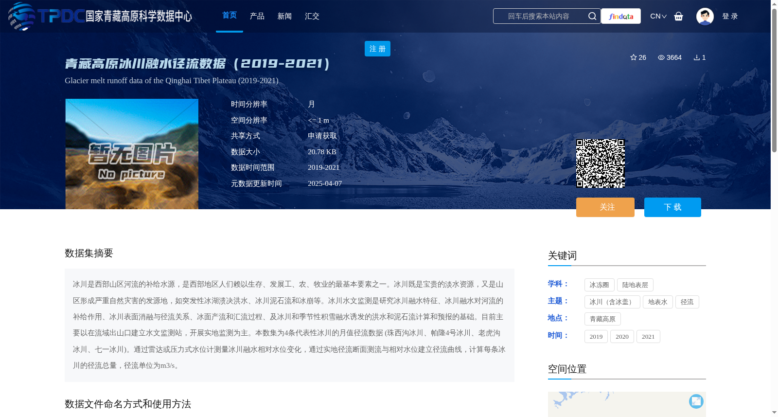 青藏高原冰川融水径流数据(2019-2021) 数据集图片