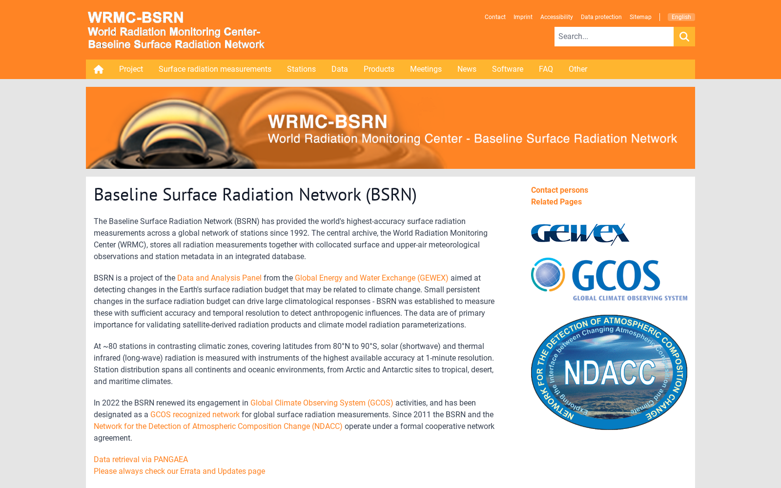 World Radiation Monitoring Center - Baseline Surface Radiation Network 数据集图片
