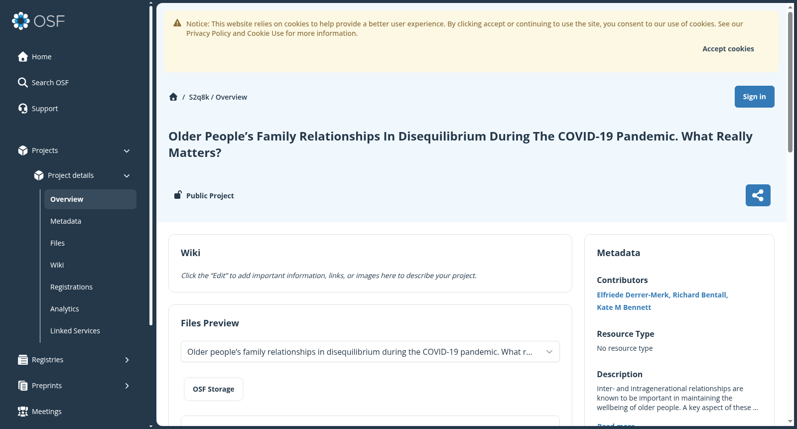 Older people’s family relationships in disequilibrium during the COVID-19 pandemic. What really matters? 数据集图片