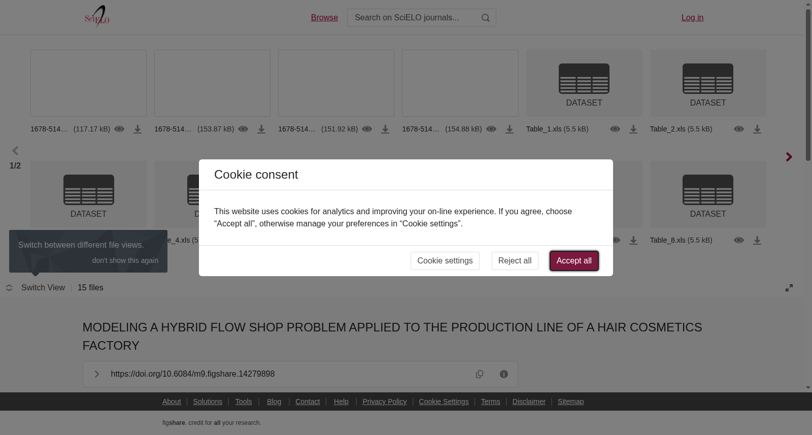 MODELING A HYBRID FLOW SHOP PROBLEM APPLIED TO THE PRODUCTION LINE OF A HAIR COSMETICS FACTORY 数据集图片