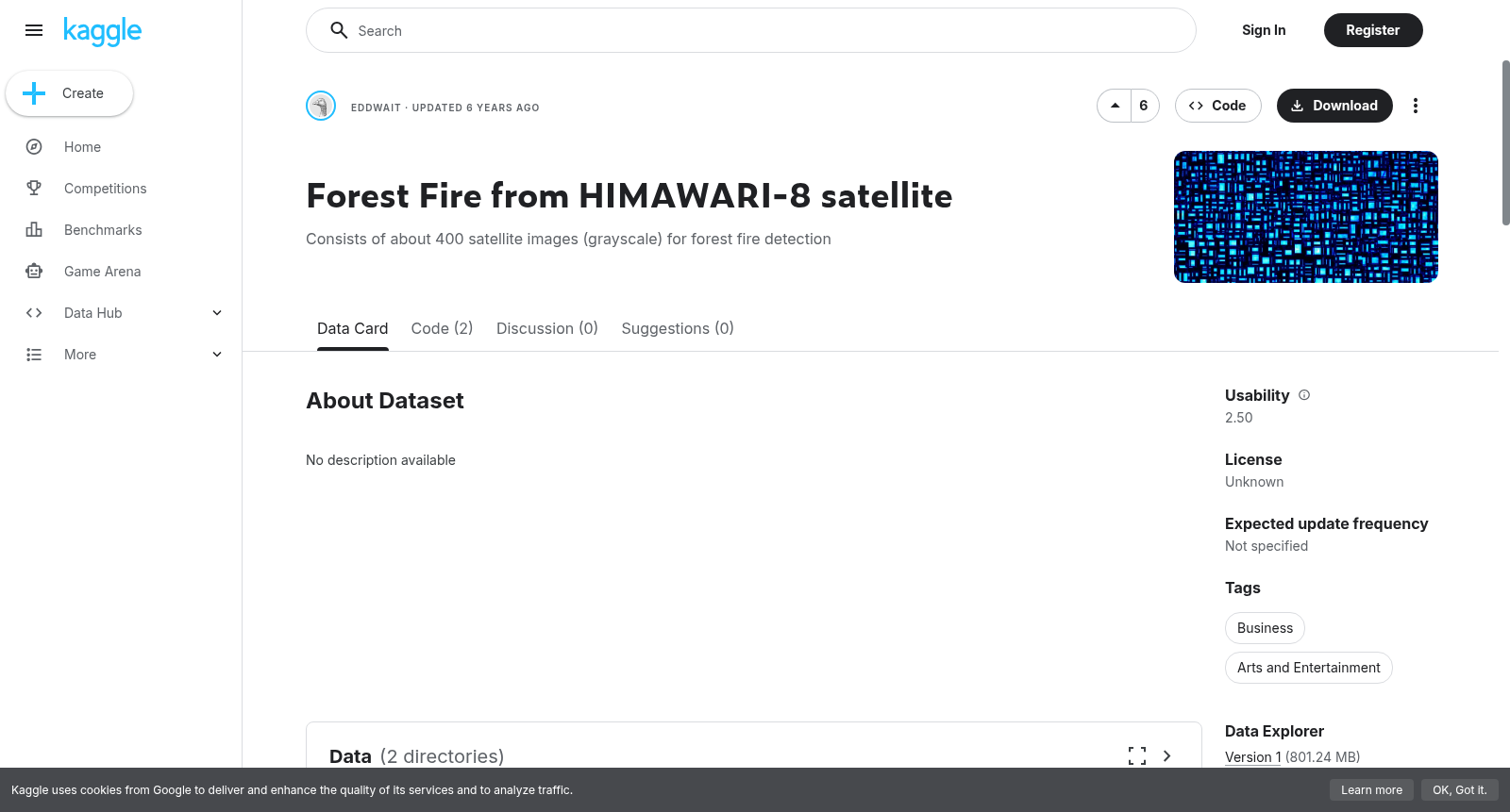 Forest Fire from HIMAWARI-8 satellite 数据集图片