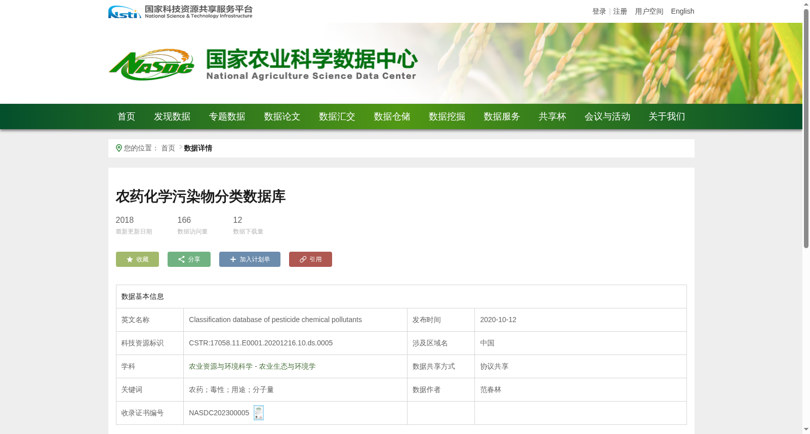 农药化学污染物分类数据库 数据集图片