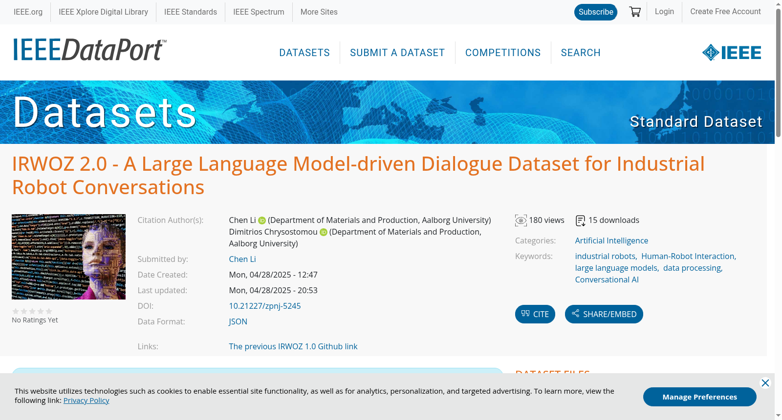 "IRWOZ 2.0 - A Large Language Model-driven Dialogue Dataset for Industrial Robot Conversations" 数据集图片