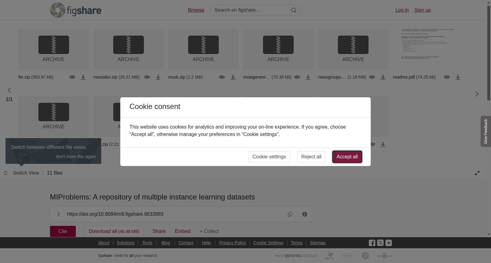 MIProblems: A repository of multiple instance learning datasets 数据集图片