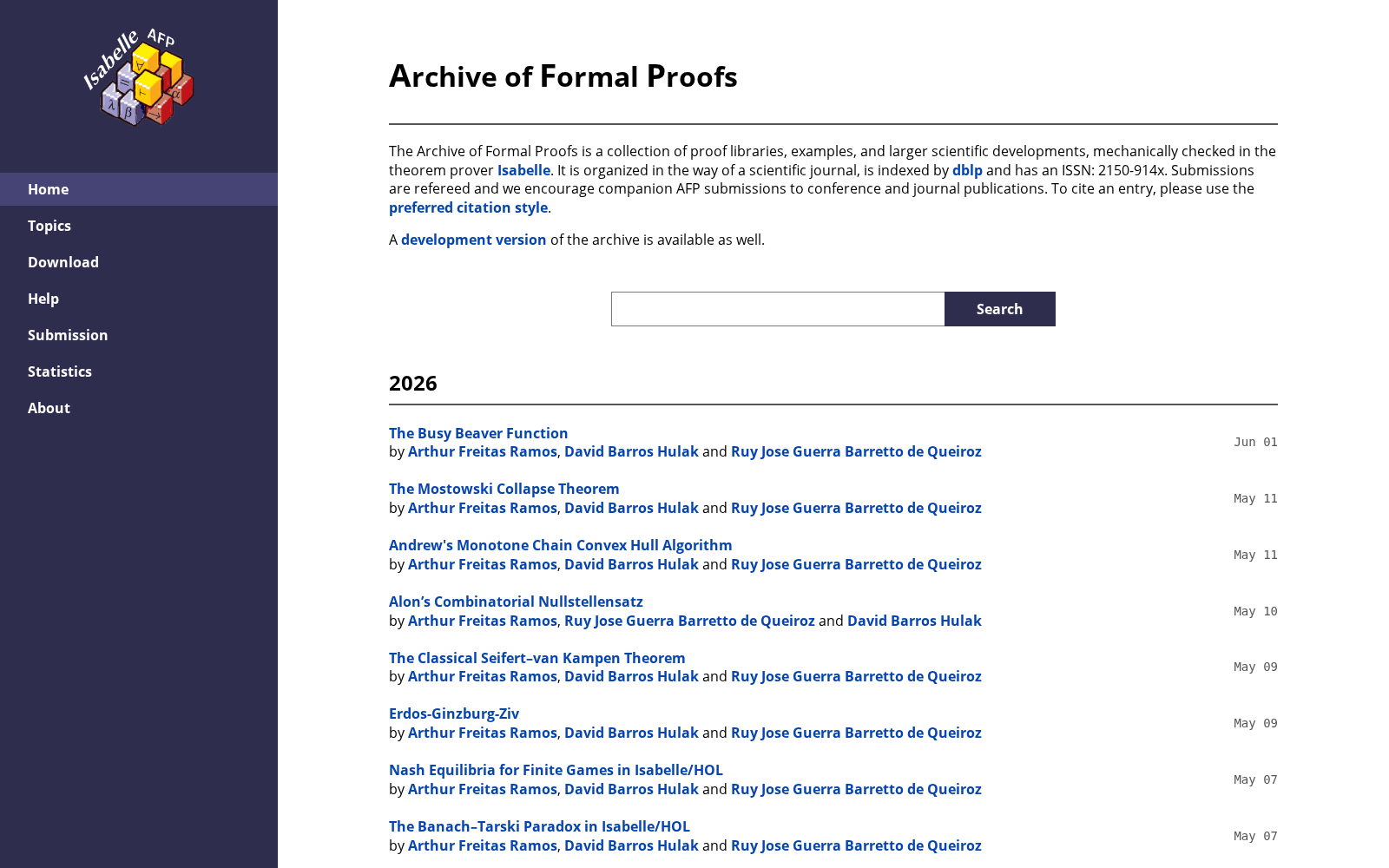Archive of Formal Proofs 数据集图片