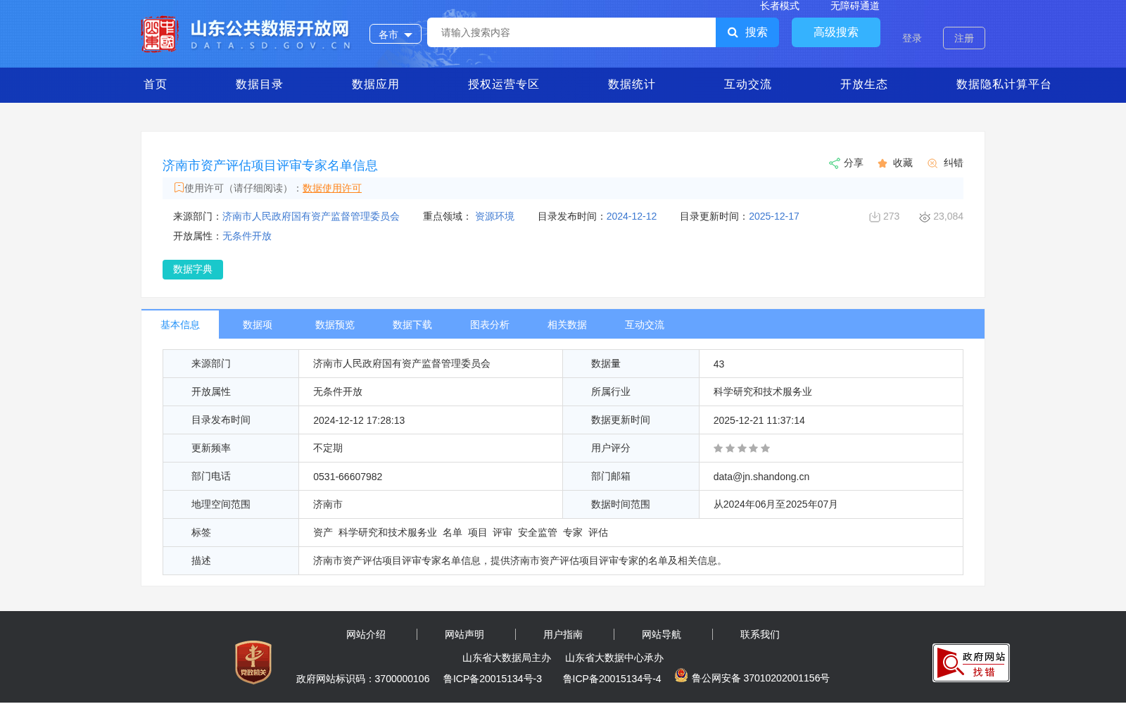 济南市资产评估项目评审专家名单信息 数据集图片