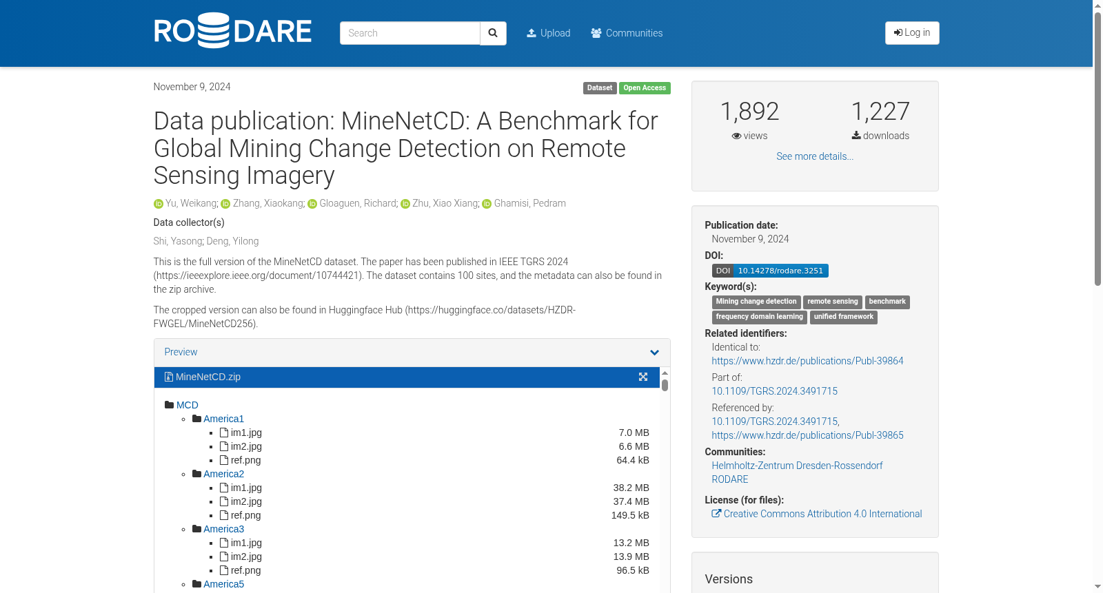 Data publication: MineNetCD: A Benchmark for Global Mining Change Detection on Remote Sensing Imagery 数据集图片
