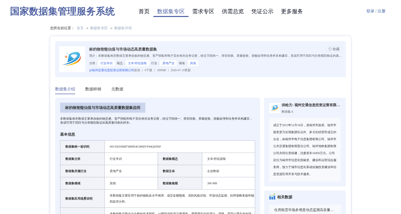 标的物智能估值与市场动态高质量数据集 数据集图片