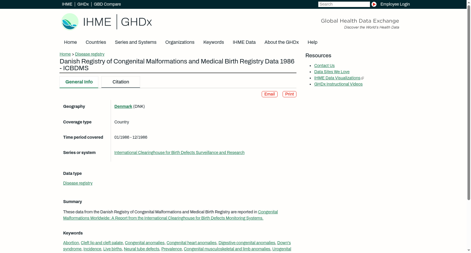 Danish Registry of Congenital Malformations and Medical Birth Registry Data 1986 - ICBDMS 数据集图片
