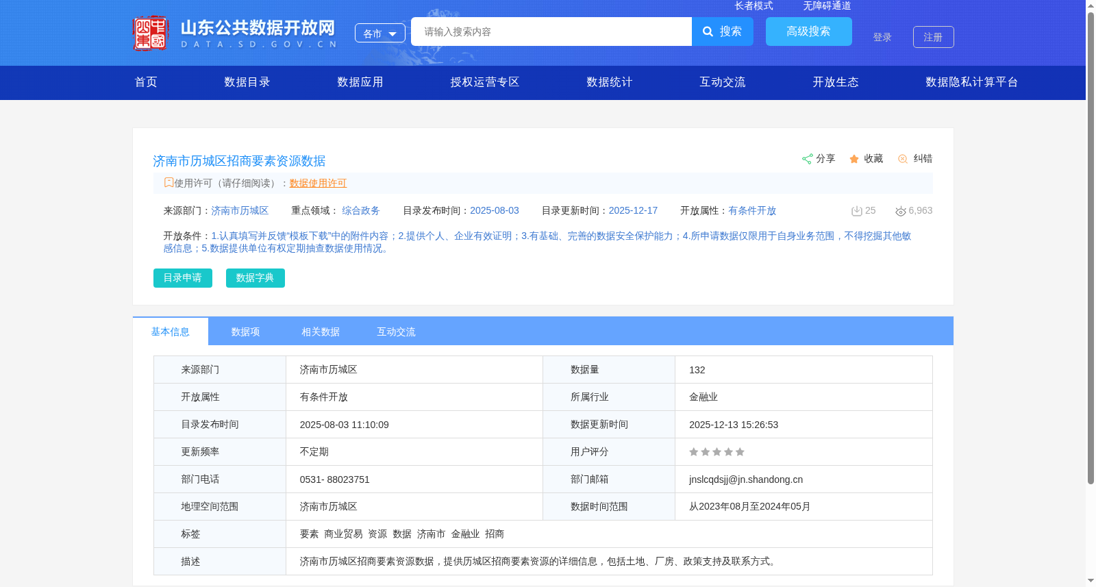 济南市历城区招商要素资源数据 数据集图片