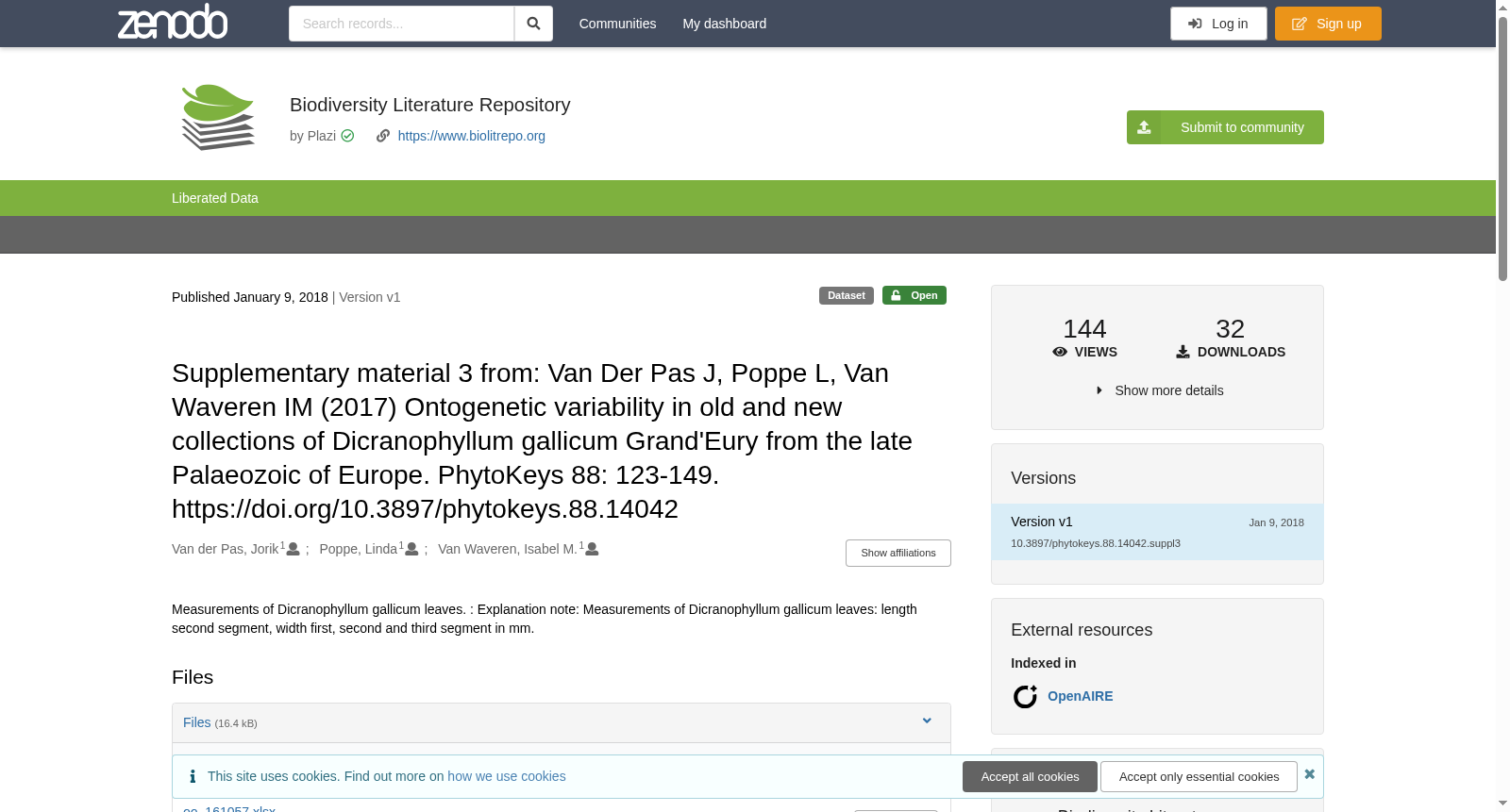 Supplementary material 3 from: Van Der Pas J, Poppe L, Van Waveren IM (2017) Ontogenetic variability in old and new collections of Dicranophyllum gallicum Grand'Eury from the late Palaeozoic of Europe. PhytoKeys 88: 123-149. https://doi.org/10.3897/phytokeys.88.14042 数据集图片