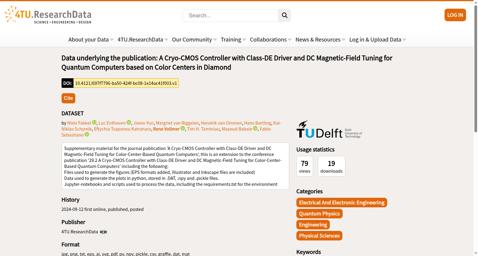 Data underlying the publication: A Cryo-CMOS Controller with Class-DE Driver and DC Magnetic-Field Tuning for Quantum Computers based on Color Centers in Diamond 数据集图片