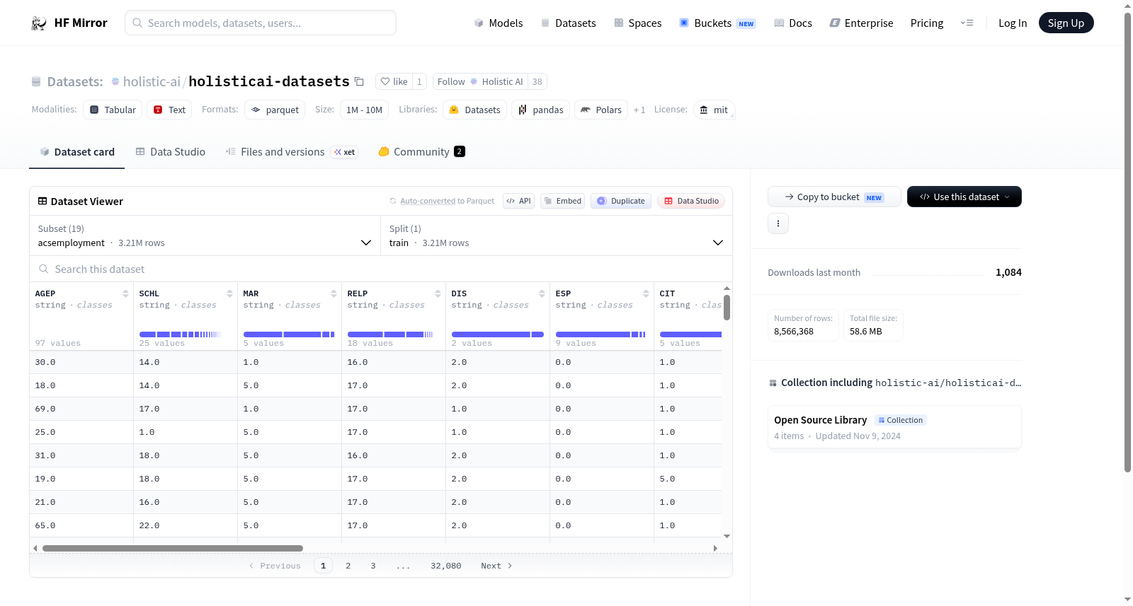 holistic-ai/holisticai-datasets 数据集图片