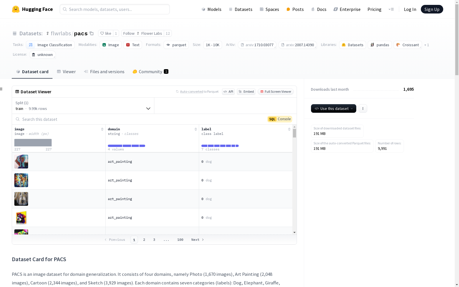 pacs|图像识别数据集|领域泛化数据集