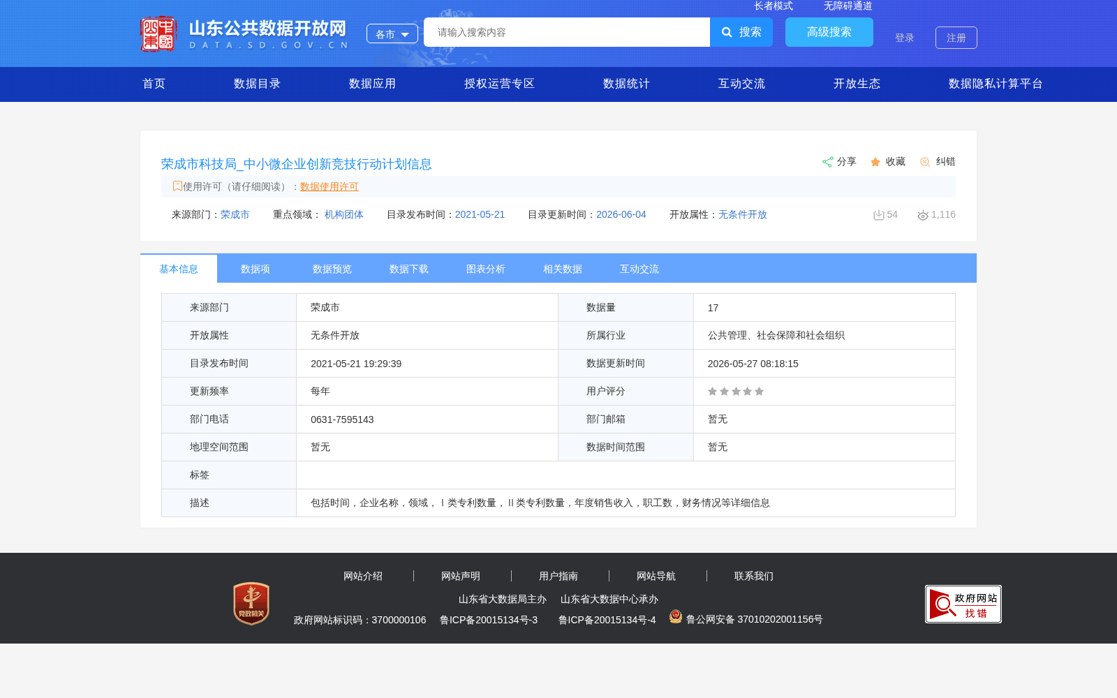 荣成市科技局_中小微企业创新竞技行动计划信息 数据集图片