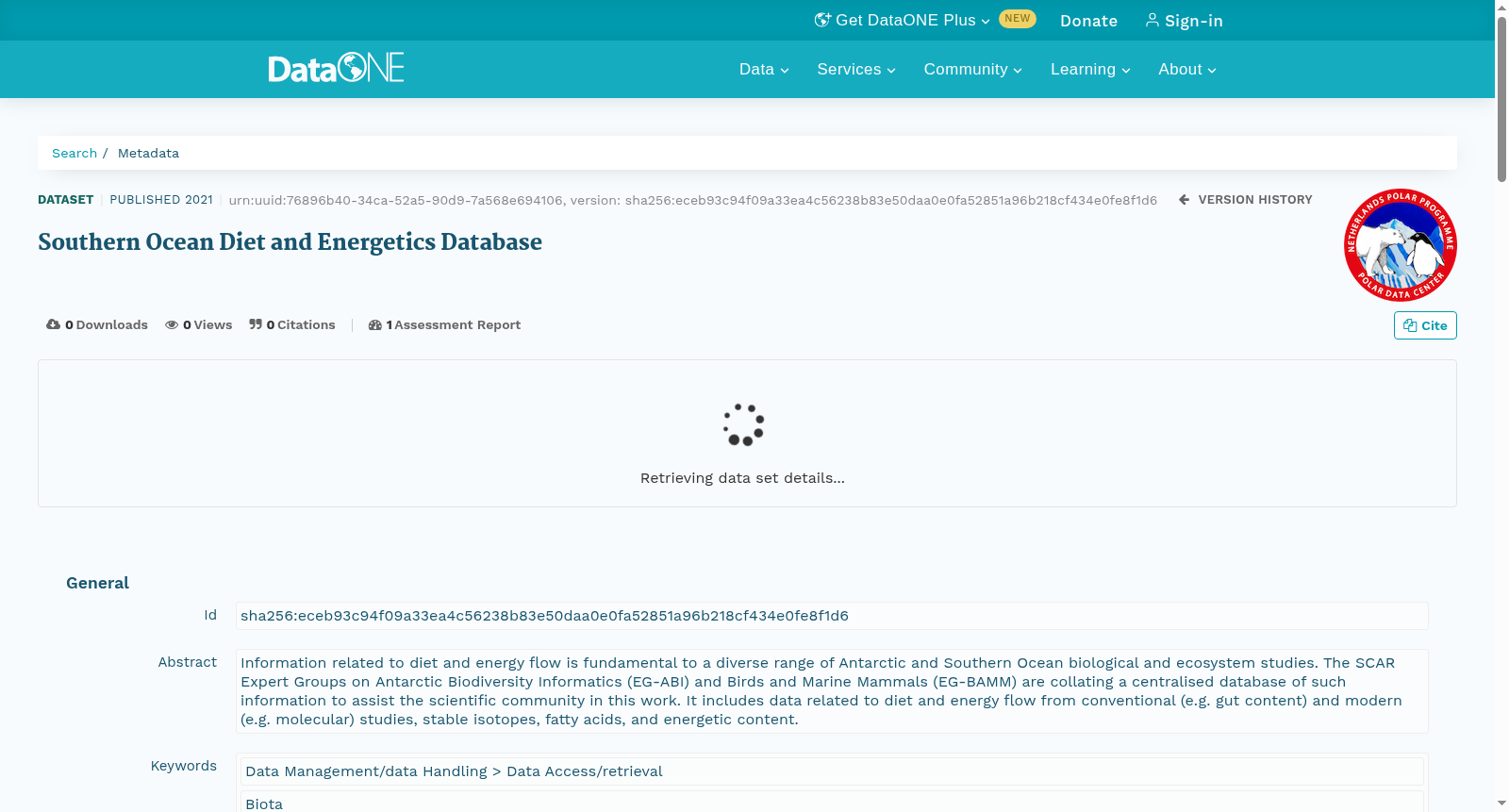 Southern Ocean Diet and Energetics Database 数据集图片