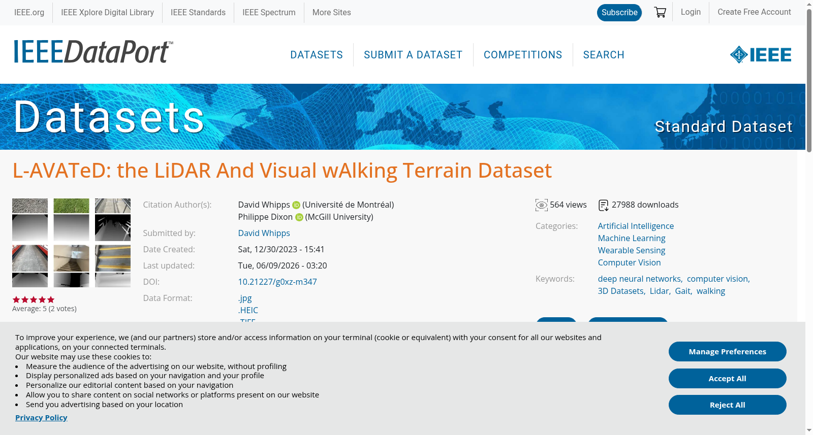 L-AVATeD: the LiDAR And Visual wAlking Terrain Dataset 数据集图片