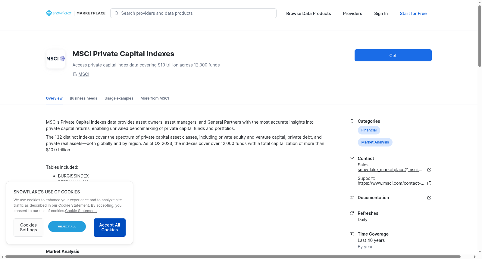 MSCI Private Capital Indexes 数据集图片