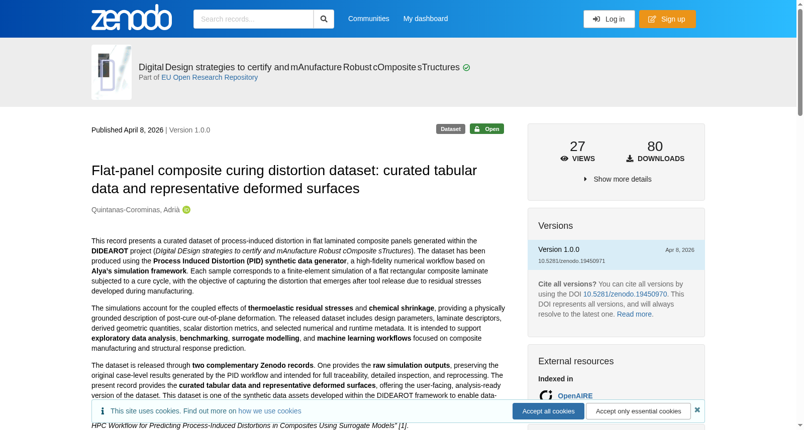 Flat-panel composite curing distortion dataset: curated tabular data and representative deformed surfaces 数据集图片