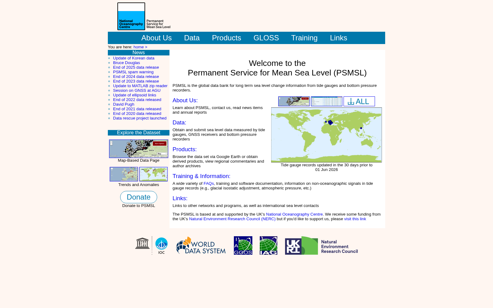 Permanent Service for Mean Sea Level 数据集图片