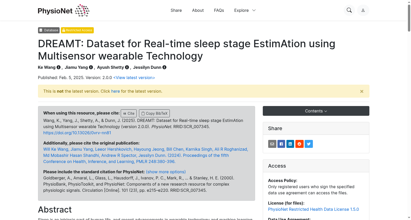 DREAMT: Dataset for Real-time sleep stage EstimAtion using Multisensor wearable Technology 数据集图片