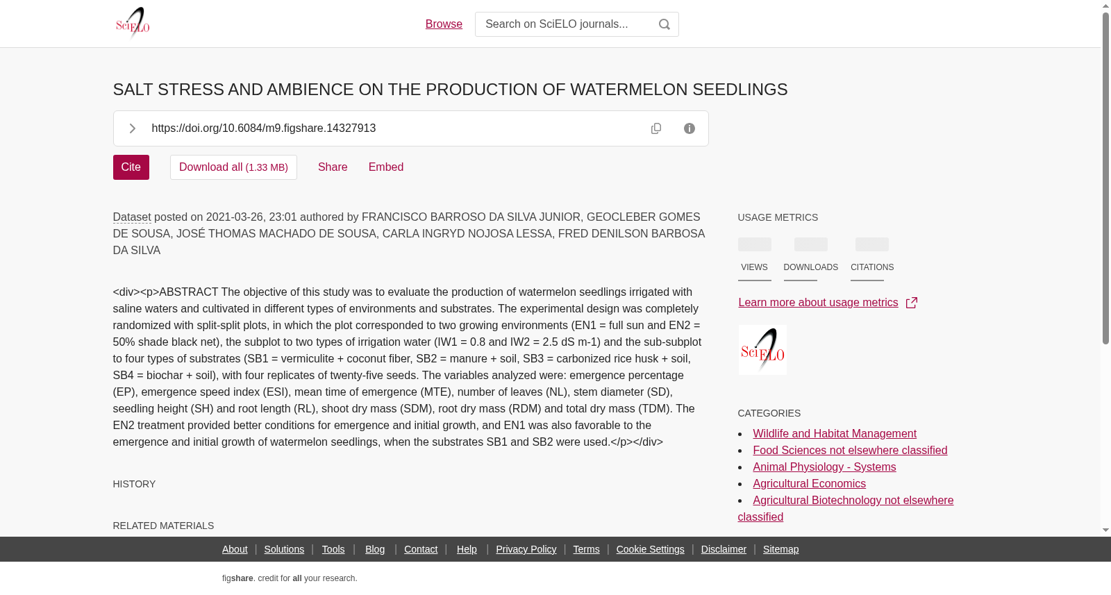 SALT STRESS AND AMBIENCE ON THE PRODUCTION OF WATERMELON SEEDLINGS 数据集图片