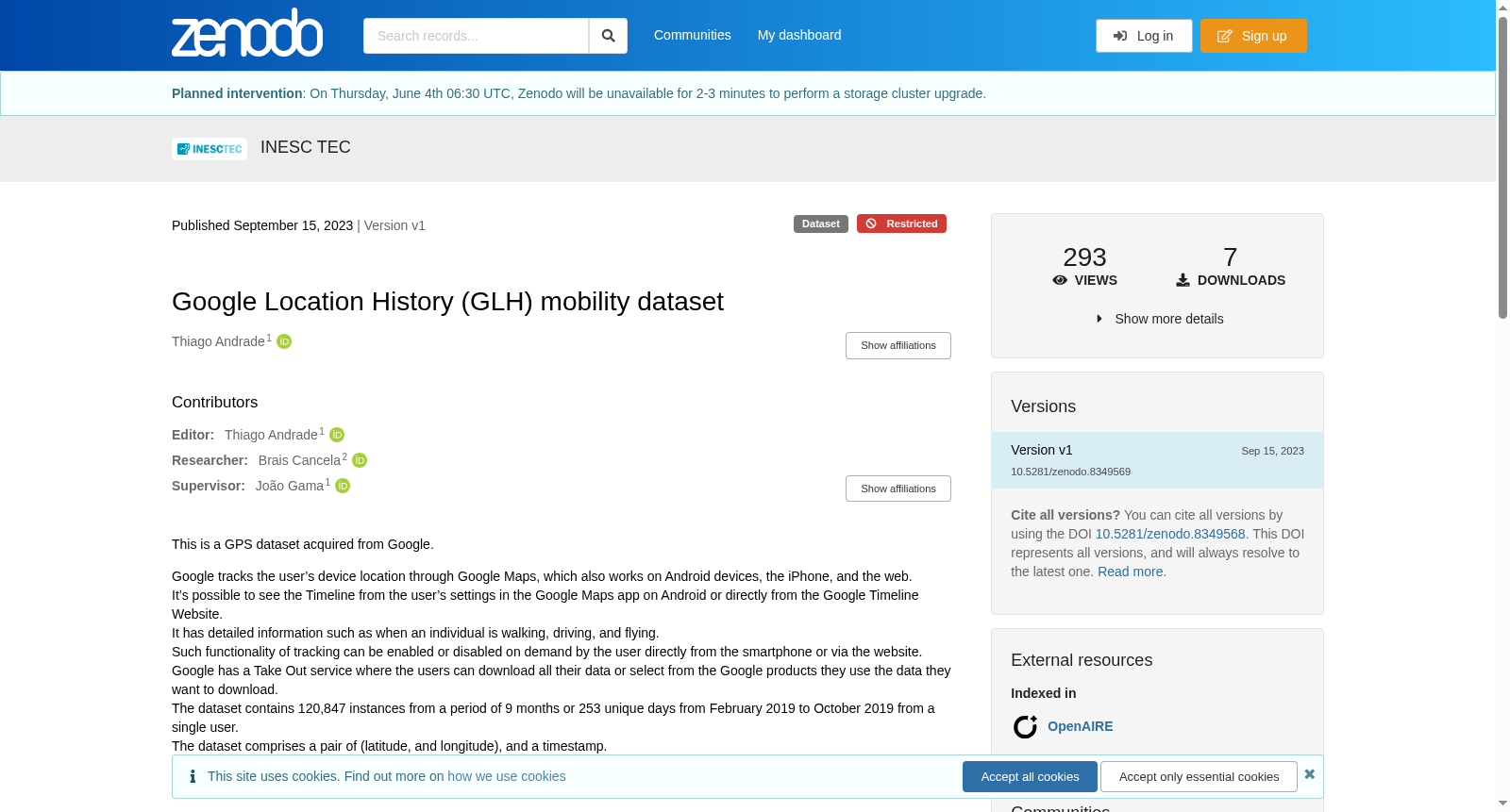 Google Location History (GLH) mobility dataset 数据集图片