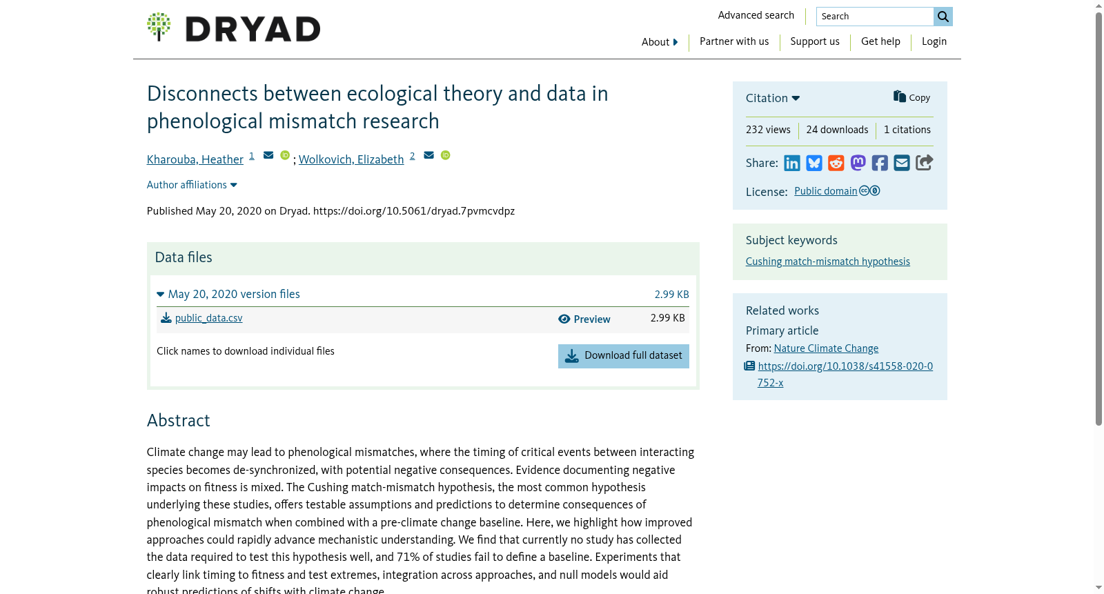 Disconnects between ecological theory and data in phenological mismatch research 数据集图片