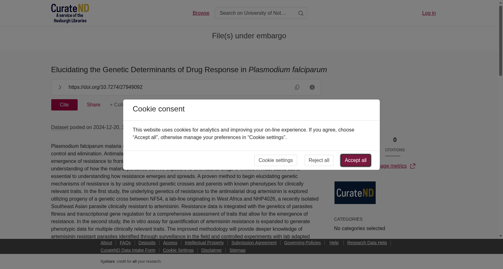 Elucidating the Genetic Determinants of Drug Response in <em>Plasmodium falciparum</em> 数据集图片