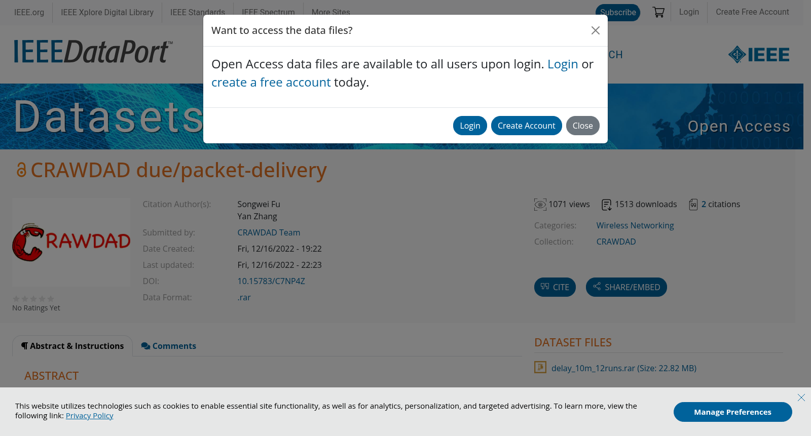 CRAWDAD due/packet-delivery 数据集图片