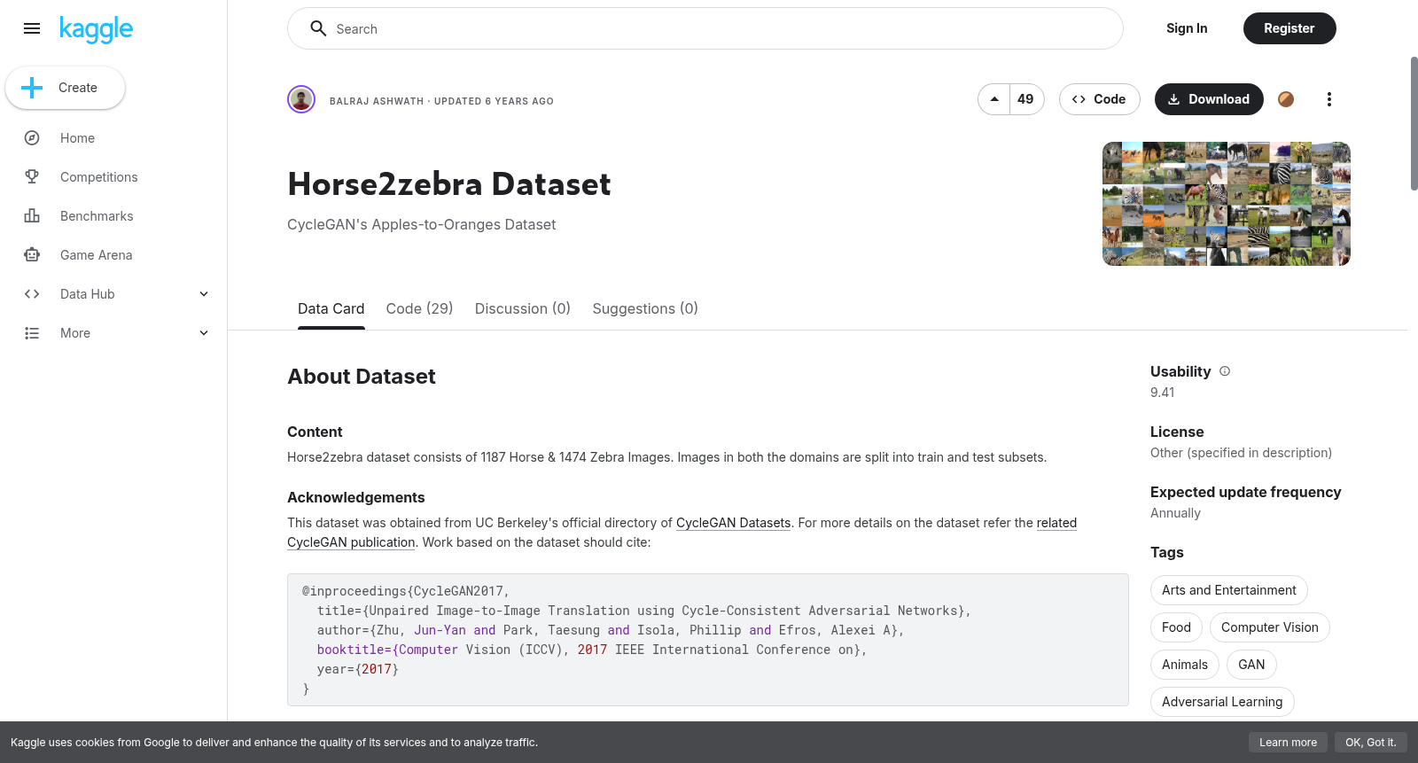 Horse2zebra Dataset 数据集图片