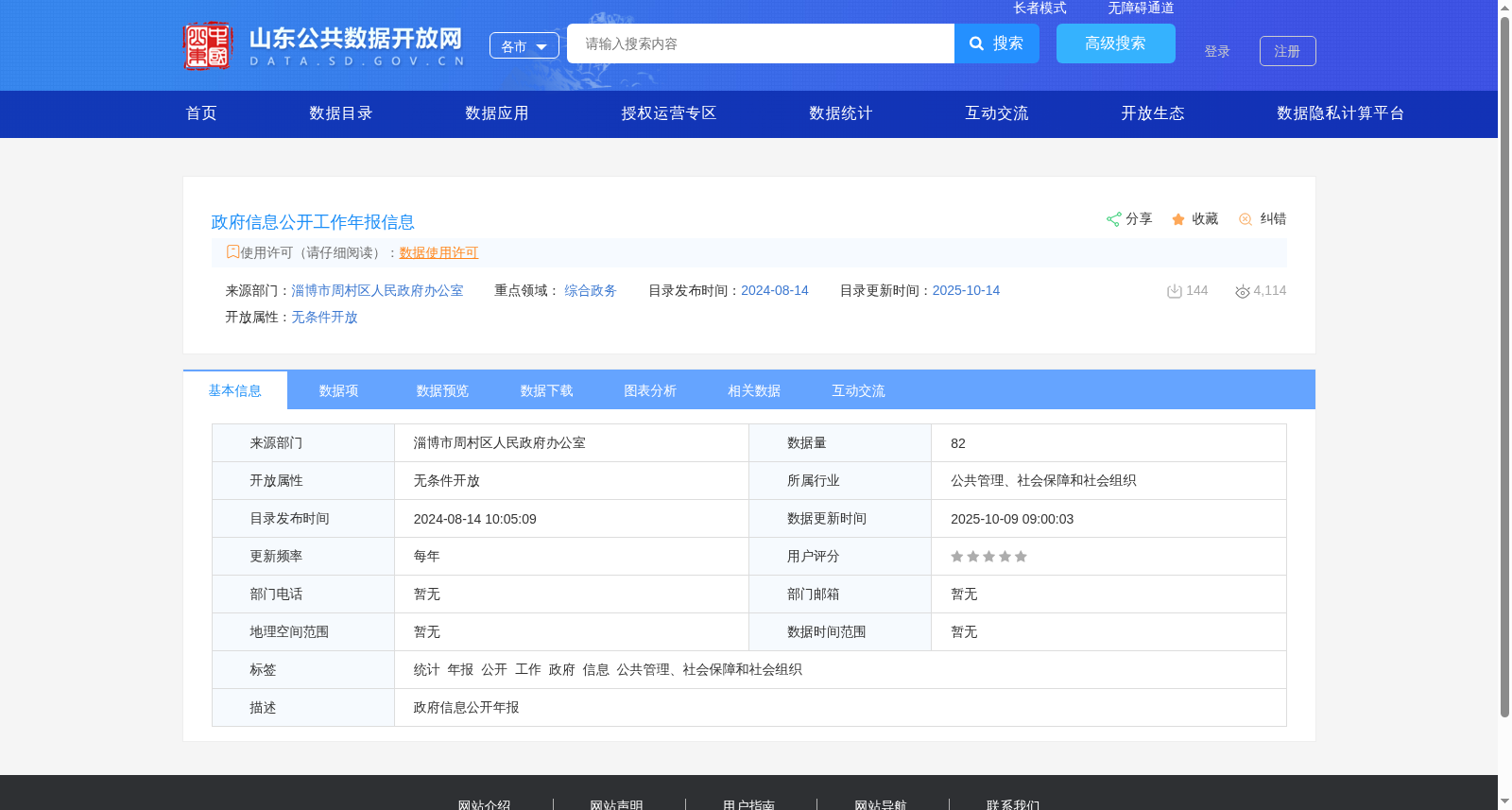 政府信息公开工作年报信息 数据集图片
