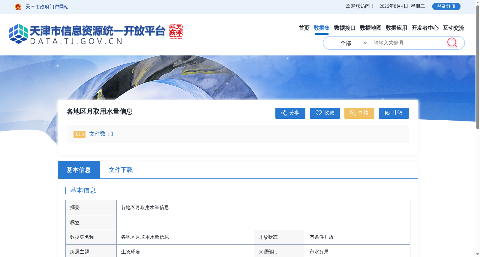 各地区月取用水量信息 数据集图片
