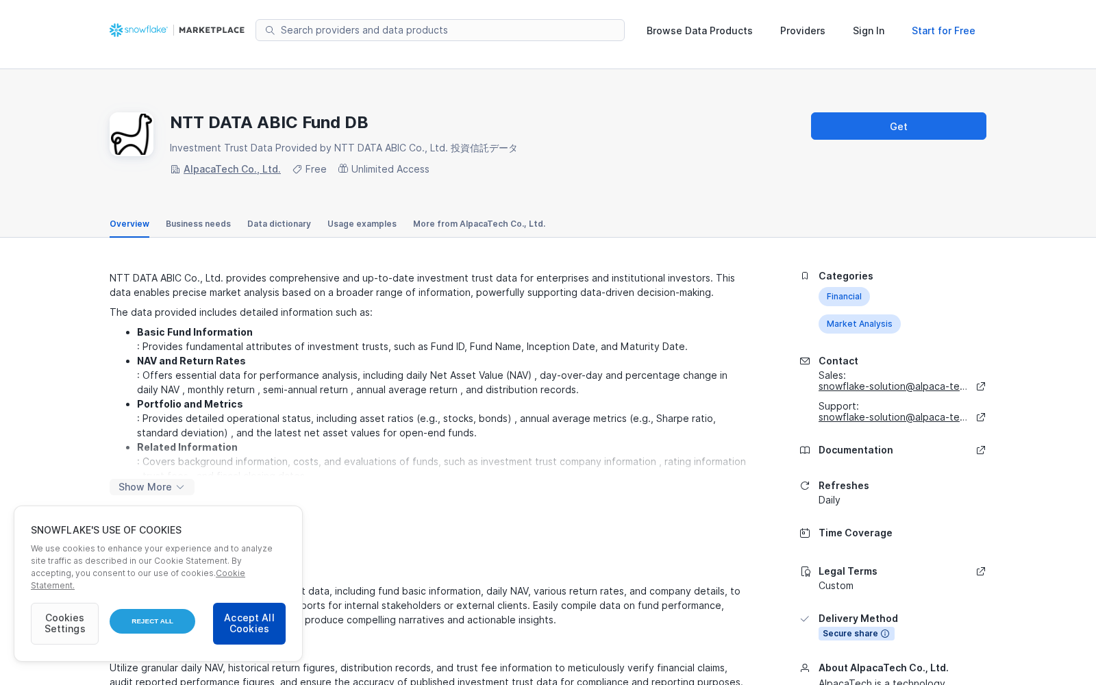 NTT DATA ABIC Fund DB 数据集图片