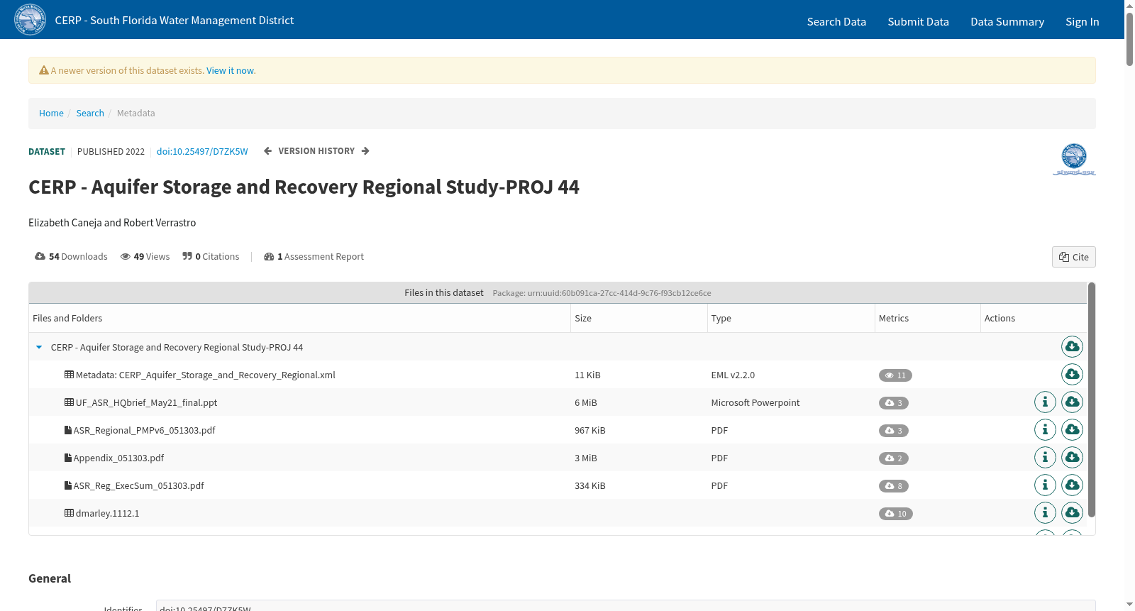 CERP - Aquifer Storage and Recovery Regional Study-PROJ 44 数据集图片